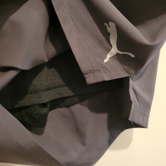 2-in-1 Puma Drycell Men's Gray Black Athletic Training Shorts Fitted Mesh Sports - Picture 7 of 8